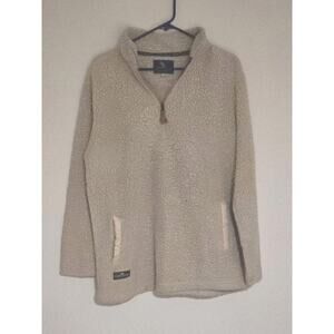 Women's Simply Southern 1/4 zip pullover Beige sherpa long sleeve size L